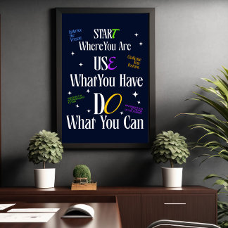 Motivatie quote – Minimalistisch Inspiratie Poster