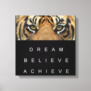 Motivatie quote tijgerogen bereiken canvas afdruk