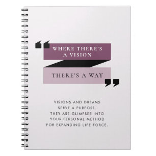 Motivatie Quote Visions en Dromen Journaling Notitieboek