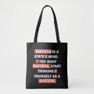 Motivatie quotes succes in het leven draagtas
