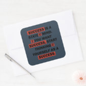 Motivatie quotes succes in het leven vierkante sticker (Envelop)