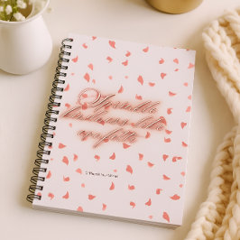Motivatie roze bloemblaadjes spiraal notitieboek