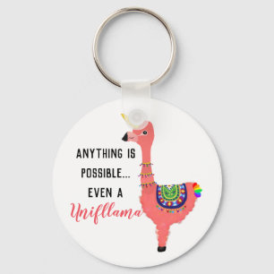 Motivatie Roze Kawaii Unicorn Flamingo Llama Sleutelhanger