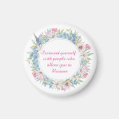 Motivatie roze witte blauwe zwavel Wreate Magneet (Voorkant)