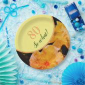 motivatie Rozen van de 80e verjaardag van de geboo Papieren Bordje (Feest)