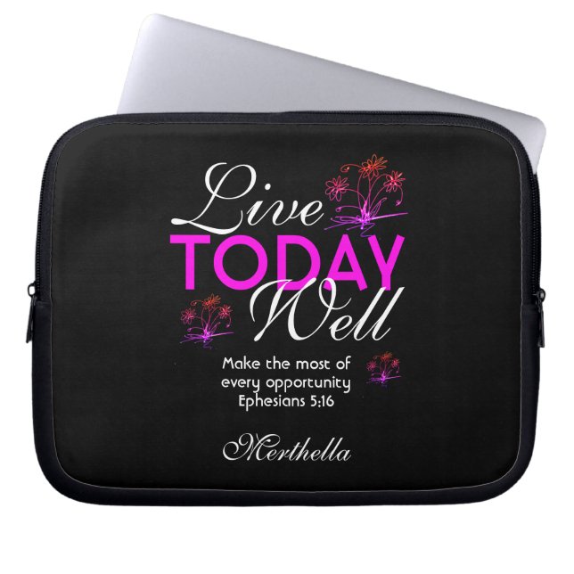 Motivatie scripts VANDAAG LEVEN GOED Eph 5:16 Laptop Sleeve (Voorkant)