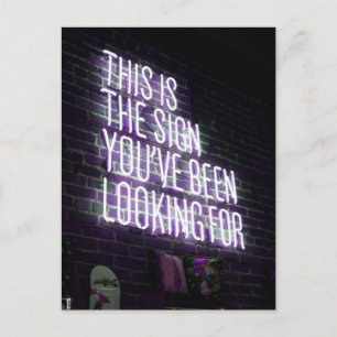 Motivatie Sign Funny Op zoek naar Neon Briefkaart