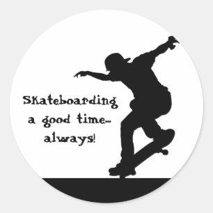 Motivatie skateboarden offerte Goede tijd altijd Ronde Sticker