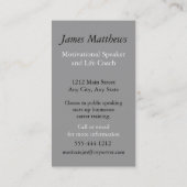 Motivatie Speaker Life Coach Visitekaartje (Achterkant)