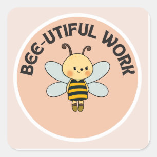 Motivatie Sticker-Bee-Prachtig werk-Kute Sticker