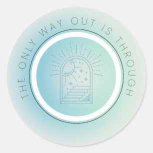 Motivatie sticker, minimalistisch, spiritueel. ronde sticker