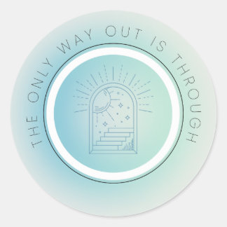 Motivatie sticker, minimalistisch, spiritueel. ronde sticker