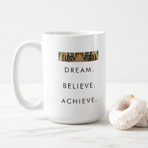 Motivatie succesquote Dream Believe Achieve Koffiemok