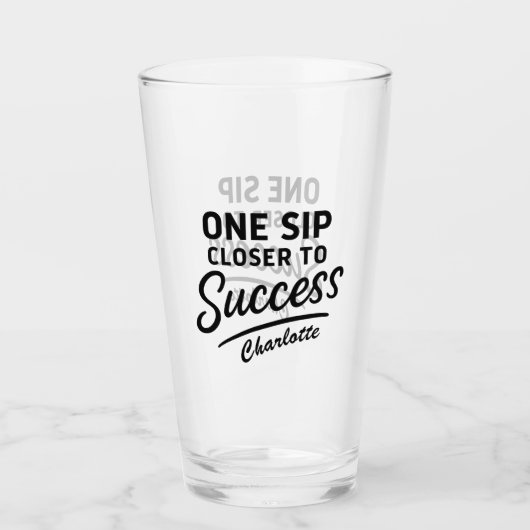Motivatie succesquote zwart glas (Voorkant)