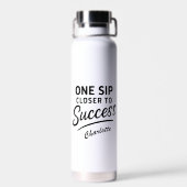 Motivatie succesquote zwart wit waterfles (Achterkant)