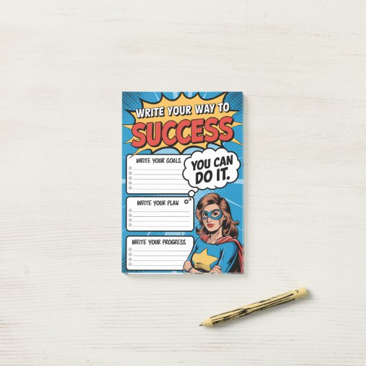 Motivatie superheldenplanner post-it® notes (Op bureau)
