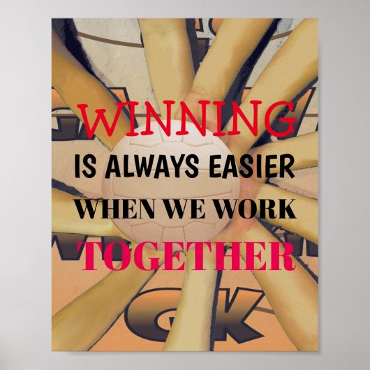 Motivatie team Slogan Netball Quote Poster (Voorkant)