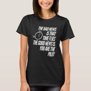 Motivatie tijdklok Grafisch PilotWatch T-shirt