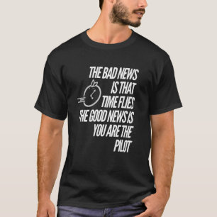 Motivatie tijdklok Grafisch PilotWatch T-shirt