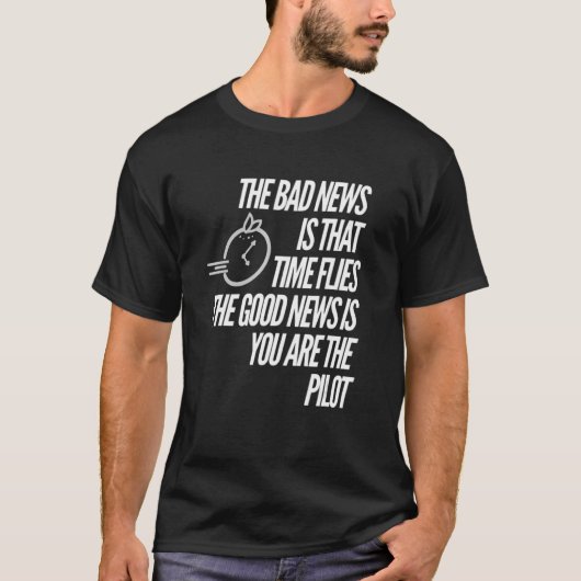 Motivatie tijdklok Grafisch PilotWatch T-shirt (Voorkant)
