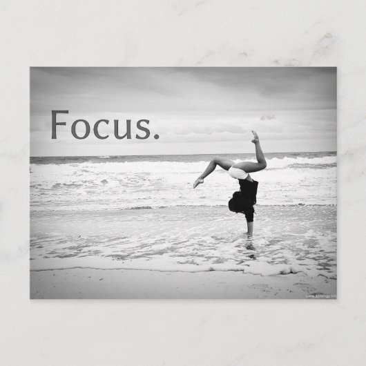 Motivatie training Beach Focus Handstand Briefkaart (Voorkant)