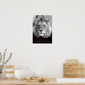 Motivatie uitdaging voor Black & White Lion Poster (Keuken)