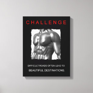 motivatie uitdaging voor succes sport canvas afdruk