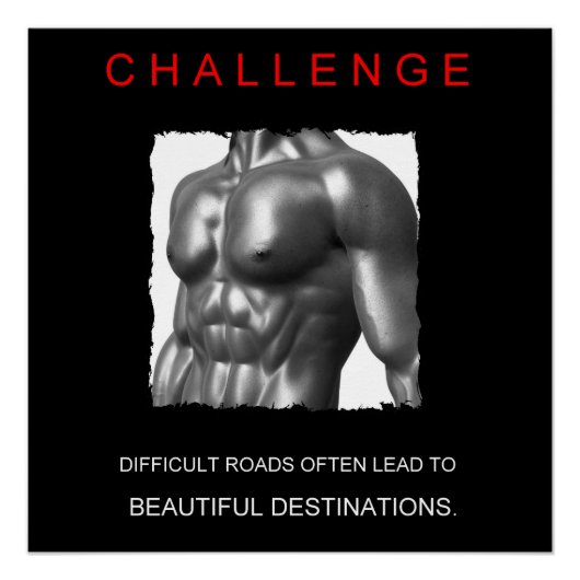 motivatie uitdaging voor succes sport perfect poster (Voorkant)