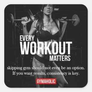 Motivatie van vrouwen - Elke training doet ertoe - Vierkante Sticker