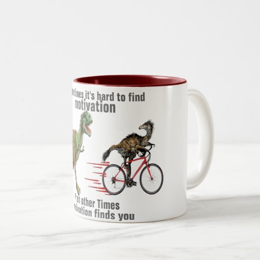 motivatie vindt u grappig t-rex mok ontwerp (Voorkant rechts)