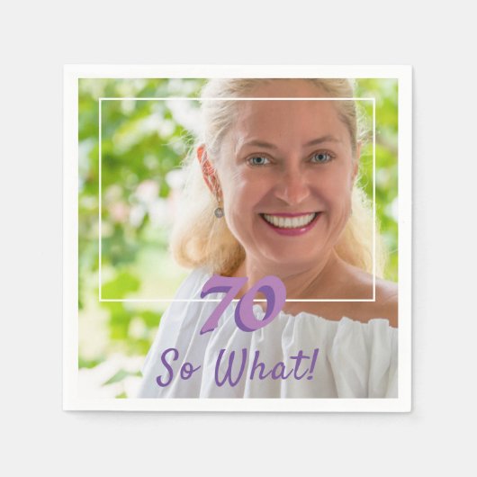 Motivatie Voeg een foto toe Zo wat 70e verjaardag Servet (Voorkant)
