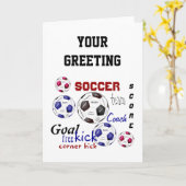 Motivatie voetbal, sportwoorden kaart (Gele Bloem)