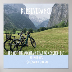 Motivatie voor bergen en fietsen poster