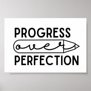 Motivatie voortgang van prijsopgave over perfectie poster