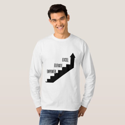Motivatie vooruitgang - Empower, Elevate, Excel T-shirt (Voorkant volledig)