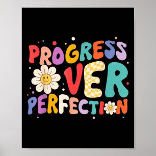 Motivatie vooruitgang over perfectie leraar terug poster