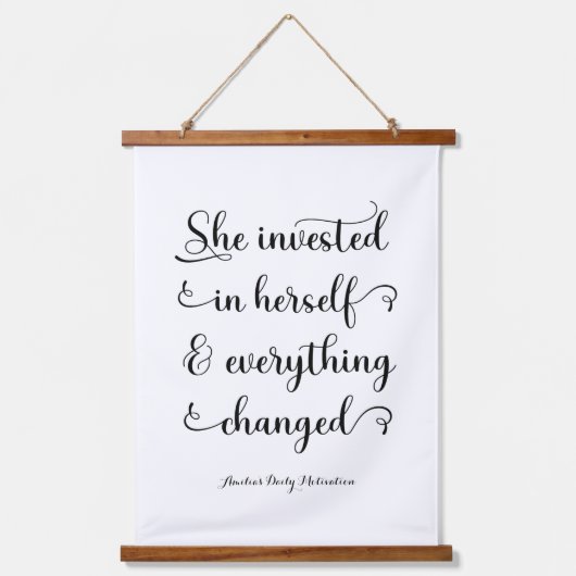 Motivatie vrouwen stellen meisjeskracht voor hangend wandkleed (Voorkant)