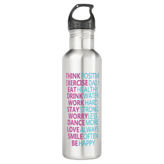 Motivatie Water Tracker RVS Waterfles