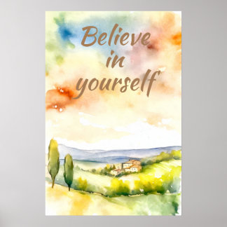 Motivatie Waterverf Wall Art Landscape Poster