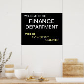 Motivatie welkomstteken van de afdeling Financiën Poster (Keuken)