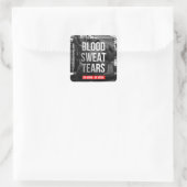 Motivatie werkresultaat vierkante sticker (Tas)