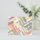 Motivatie woorden #4 positieve waarden briefkaart (Staand voorkant)