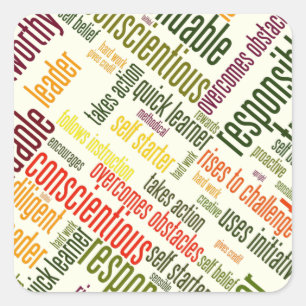 Motivatie woorden bevorderen positieve resultaten vierkante sticker