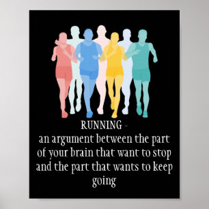 Motivatie woorden, draaiend brein poster