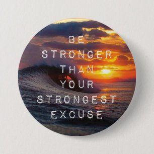 Motivatie woorden - Sterker dan je overschrijvinge Ronde Button 7,6 Cm