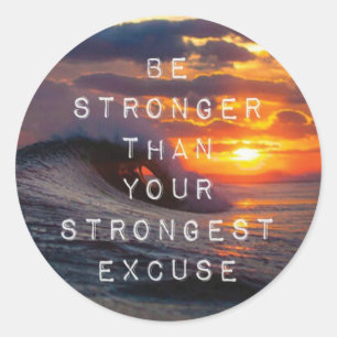 Motivatie woorden - Sterker dan je overschrijvinge Ronde Sticker