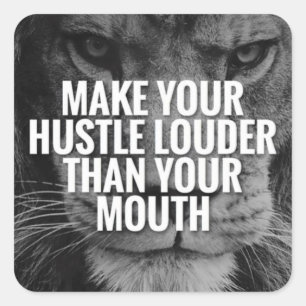 Motivatie woorden vierkante sticker