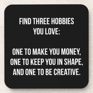 Motivatie woorden - Zoek drie Hobbies waar je van  Bier Onderzetter