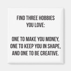 Motivatie woorden - Zoek drie Hobbies waar je van Magneet