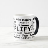Motivatie woordwolk op wit magische mok (Voorkant rechts)